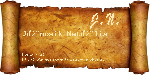 Jánosik Natália névjegykártya